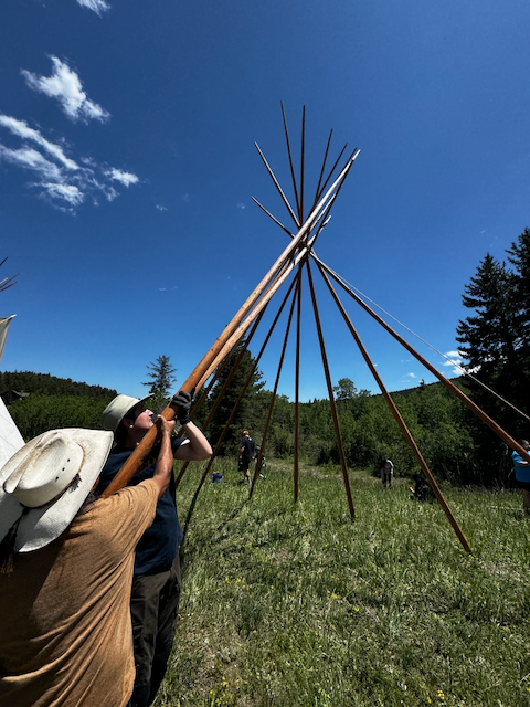 Tipi setup at Arapaho Youth Camp